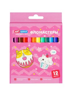 Фломастеры для рисования 12цвета, смываемые (WP12-26988)
