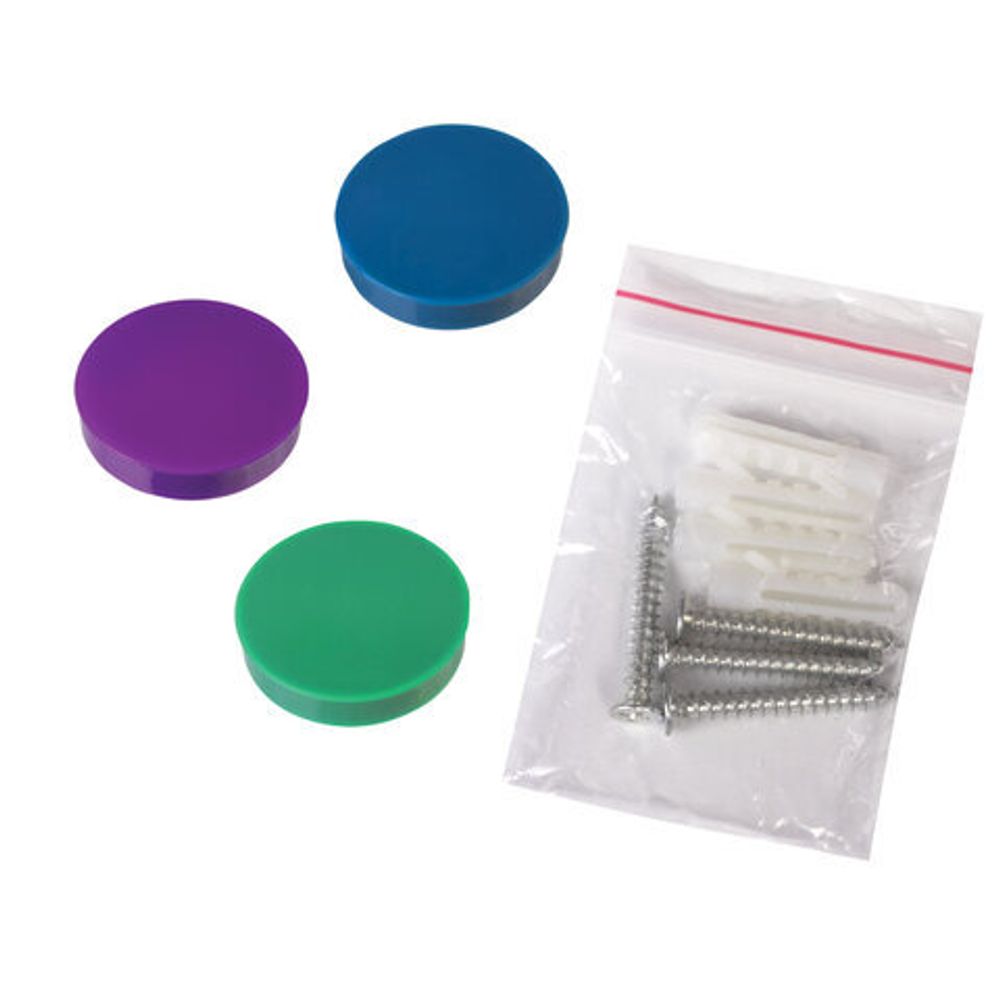 Доска магнитно-маркерная стеклянная 40х60 см, 3 магнита, БЕЛАЯ, BRAUBERG, 236744