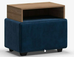 Тумба Босс Велюр Монолит синий, Дуб Денвер Трюфель (последний экземпляр)