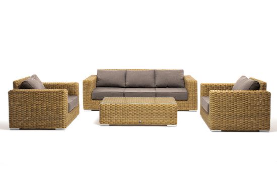 "Боно" лаунж-зона из искусственного ротанга, цвет соломенный