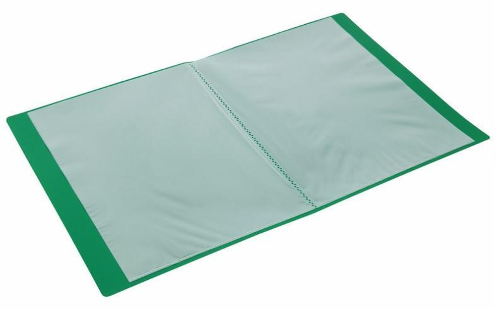 Папка с 10 вкладышами 0,5мм. зеленая "Office" (BRAUBERG)