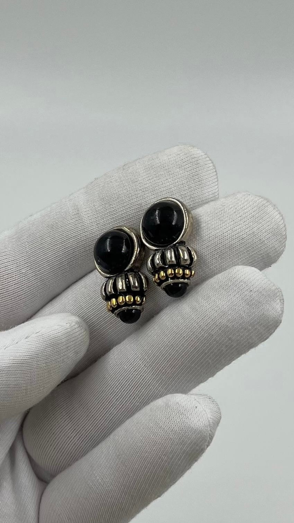 Серьги с чёрными вставками