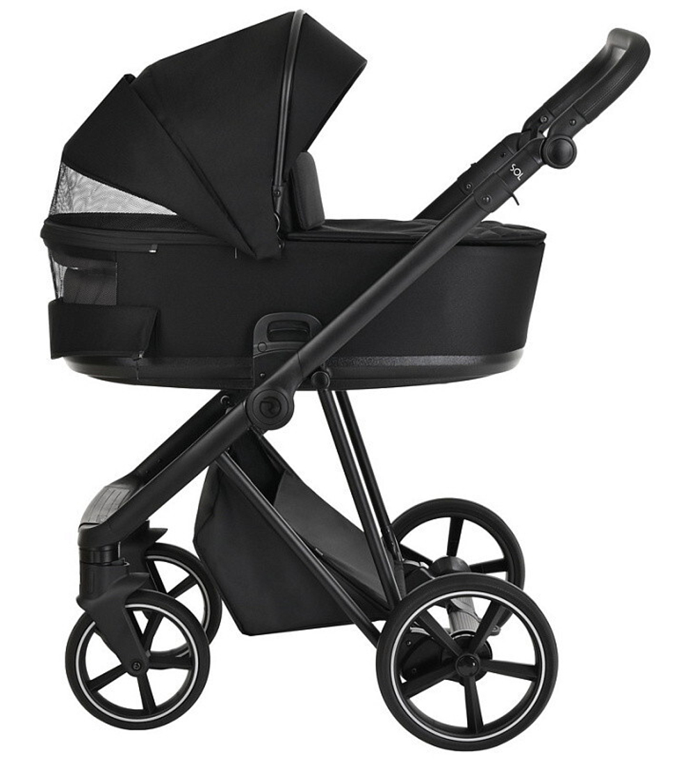 Детская коляска Roan Sol 3 в 1 с автокреслом Tutis Elo Lux Black RSL/1017 Raven