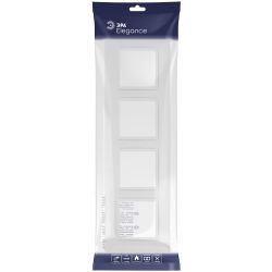 Рамка для розеток и выключателей ЭРА Elegance 14-5014-01М Classic, на 4 поста, белый матовый