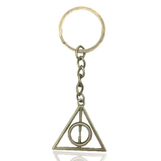Брелок Гарри Поттер металлический Дары смерти (винтажное золото)