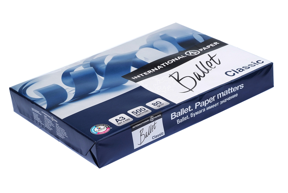 Бумага для офисной техники Ballet Classic белая А3 CIE 153% 80г/м2 500л Светогорский ЦБК 000860 А3