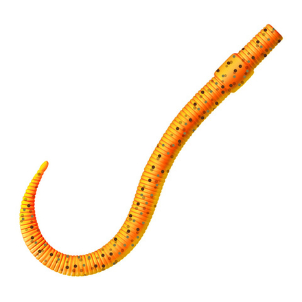 Приманка ZUB-WORM  75мм(3")-7шт, (цвет 250) морковный с блестками