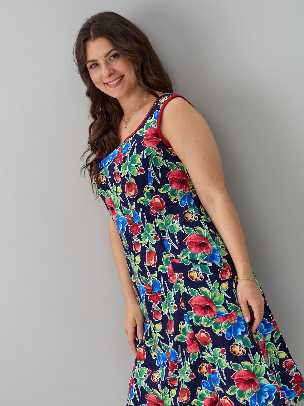 Платье П-012/тсиний-маки