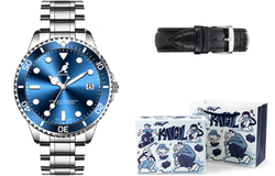 KANGOL Kangaroo Diver Collection Quartz Movement Stainless Steel Watchband Watch Men"s Watches Green Dial