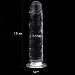 Прозрачный фаллоимитатор на присоске Flawless Clear Dildo - 18 см. (Цвет: прозрачный)