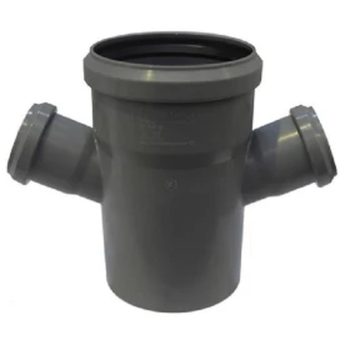 Крестовина однопл. канализ. ПП 110* 50*50*67гр. мм с растр. серая Синикон стандарт (Valsir)