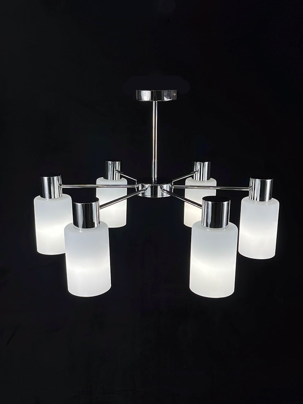 Люстра потолочная на штанге Lanbos, 6 ламп Е14, 240 Вт, до 12 кв м, хром