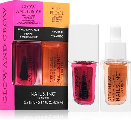 Nails Inc. Glow and Grow & Vit C Please - Набор лаков для ногтей с питательным действием, 0