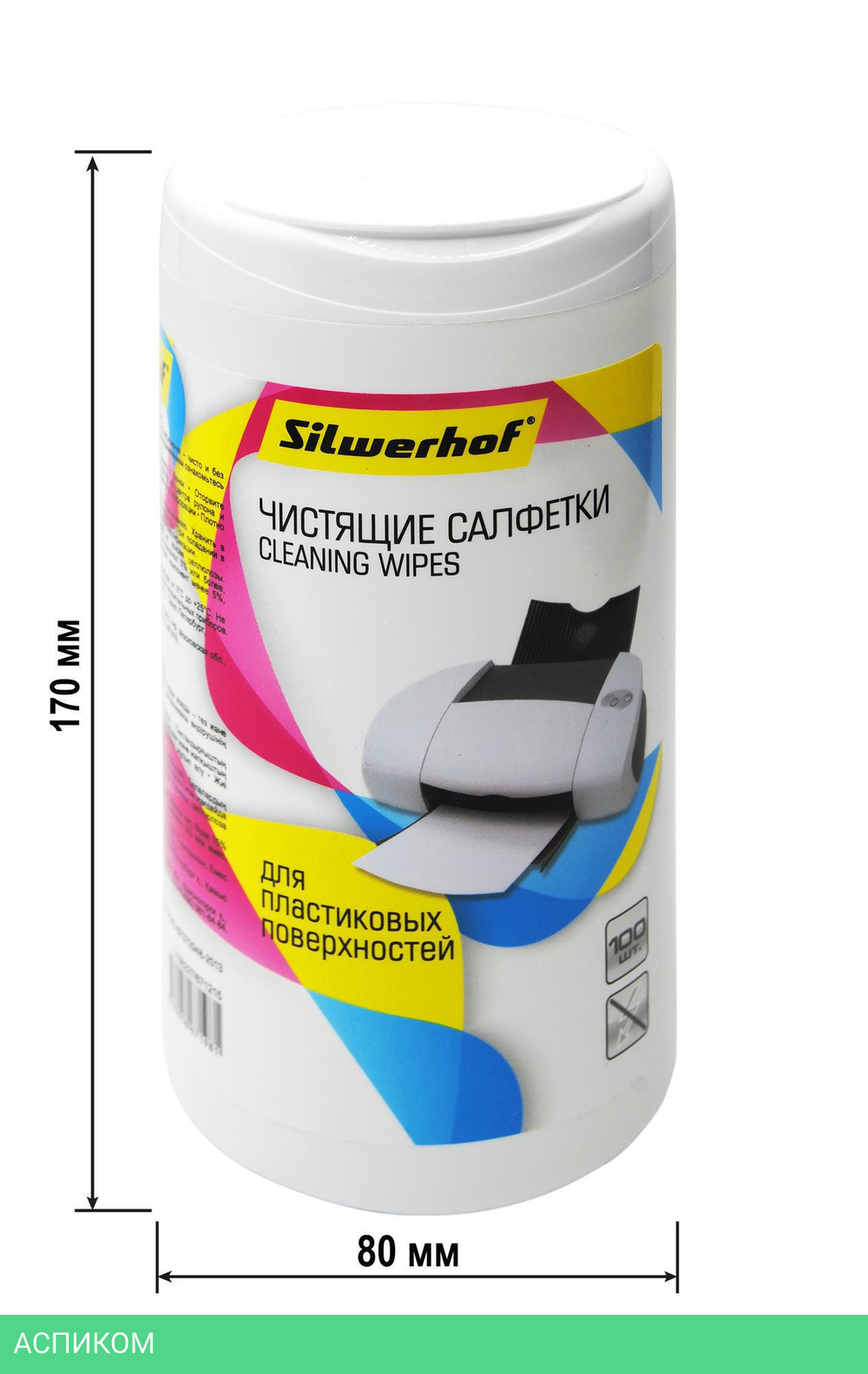 Салфетки для оргтехники Silwerhof 671215 100шт