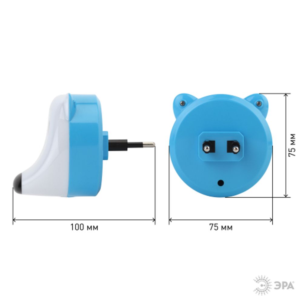 Ночник - светильник светодиодный ЭРА NN-603-LS-W в розетку с датчиком освещенности белый | Ночники