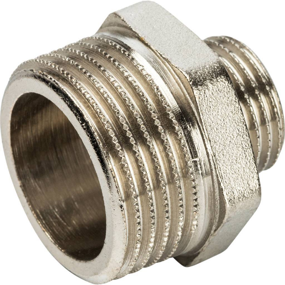 Ниппель STOUT переходной никелированный 1"x1/2" НР/НР