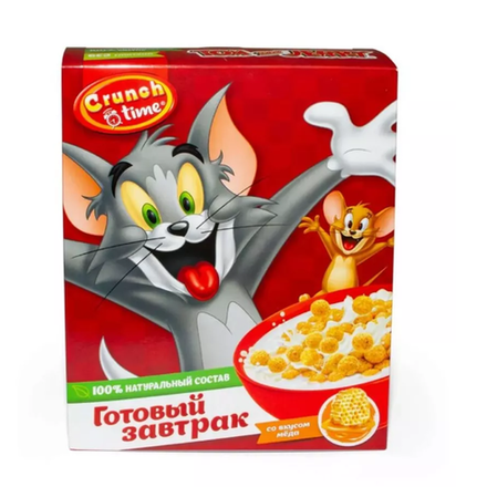 Сухой завтрак Crunch Time Tom&Jerry со вкусом меда 170 гр
