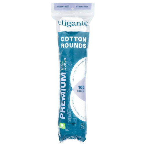 Cliganic, премиальные круги из 100% хлопка, 100 шт.