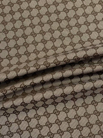 Курточно-плащевая ткань на мембране хлопок с п/э Gucci песочная с дизайнерским лого