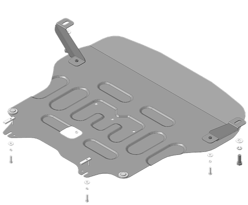 Усиленная защита Motodor картера Двигателя, КПП. 2 мм, Сталь. для Hyundai Elantra 2021-н.в. арт.70915