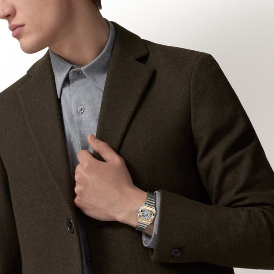 Часы Cartier Santos de Cartier в стальном корпусе с желтым золотом