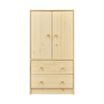 Dipriz Комод деревянный Раст 2 ящика с органайзерами, с дверцами и полкой, прозрачный лак