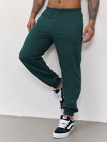 Брюки мусжкие с начесом "jogger fleece" (изумрудный)
