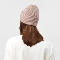 Шапка женская MINAKU с подворотом, размер 54-56, цвет бежевый