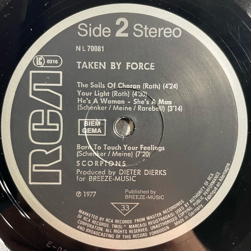 Винтажная виниловая пластинка LP Scorpions Taken By Force (Германия 1983)