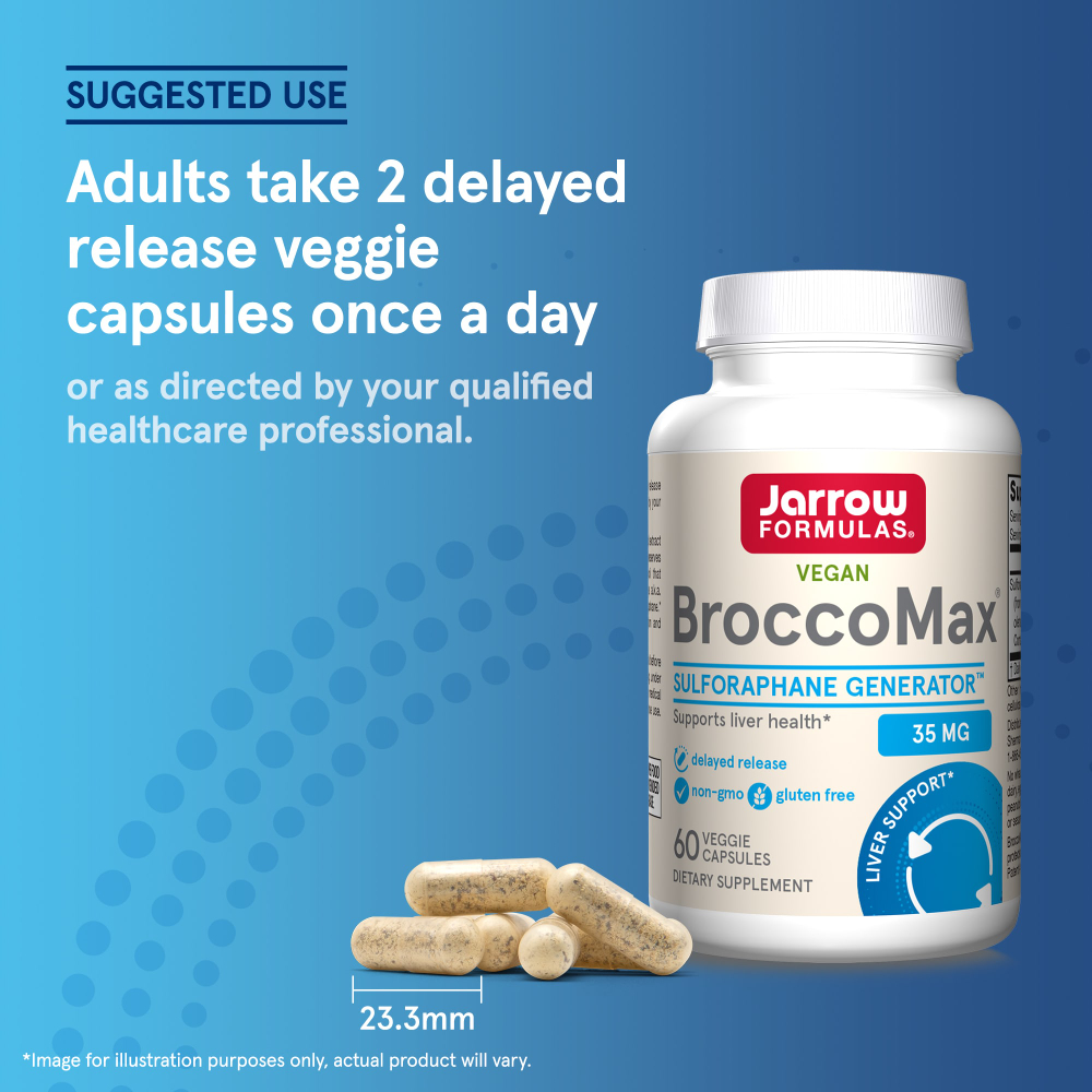 Jarrow Formulas, BroccoMax для веганов, 60 растительных капсул (17,50 мг в 1 капсуле)