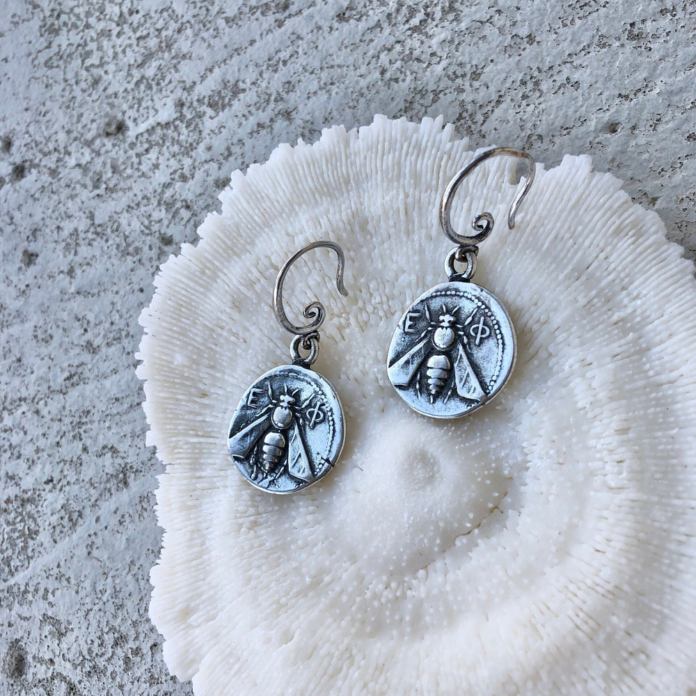 серьги-монетки, цвет серебро, Италия