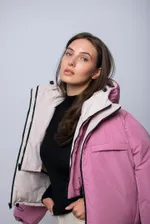 Капюшон-манишка Alexandra Talalay двухсторонняя AH002 бежевый-пурпурно-розовый