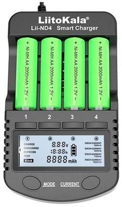 Аккумуляторная батарея LiitoKala Lii-ND4 NiMH/Cd 1,2 в AAA с ЖК-дисплеем и проверкой емкости аккумуляторов 9 В