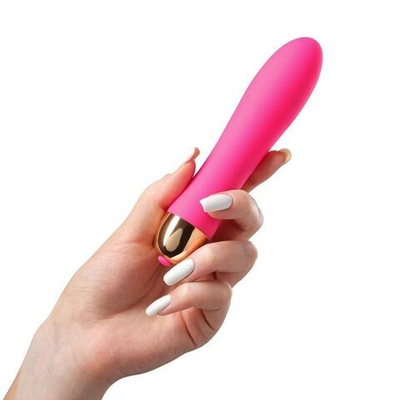 Розовый гладкий вибратор Massage Wand - 14 см. (Цвет: розовый)
