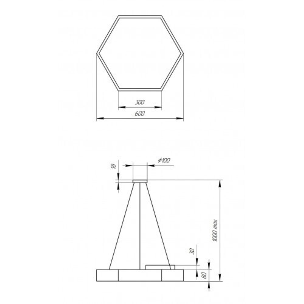Светильник LED ЭРА Geometria SPO-121-W-40K-038 Hexagon 38Вт 4000К 4000Лм IP40 600*600*80 белый подвесной
