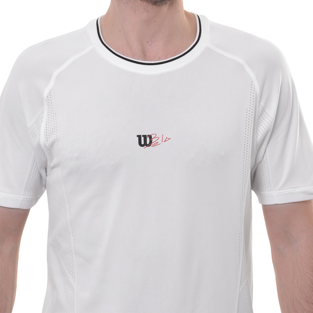 Теннисная футболка Wilson Players Seamless Crew 2.0 - bright white/black