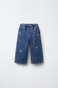 ZARA ДЖИНСЫ WIDE LEG FLUIDO, СИНИЙ