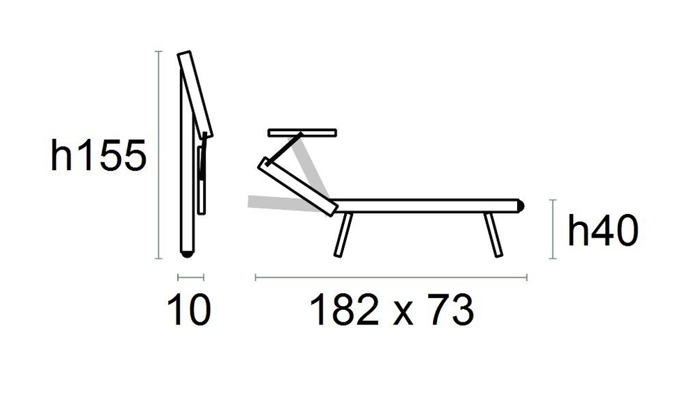 Шезлонг-лежак металлический Magnani 501 Relax, серебристый, слоновая кость