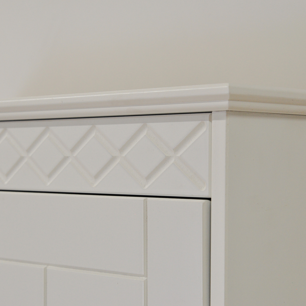 Обувница для прихожей, 66х22х158, Индра, закрытая, тумба для обуви, МДФ, белый, Dipriz