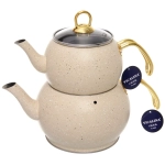 Чайник двойной турецкий 1,2+2л «Vicalina» бежевый VL-AA02