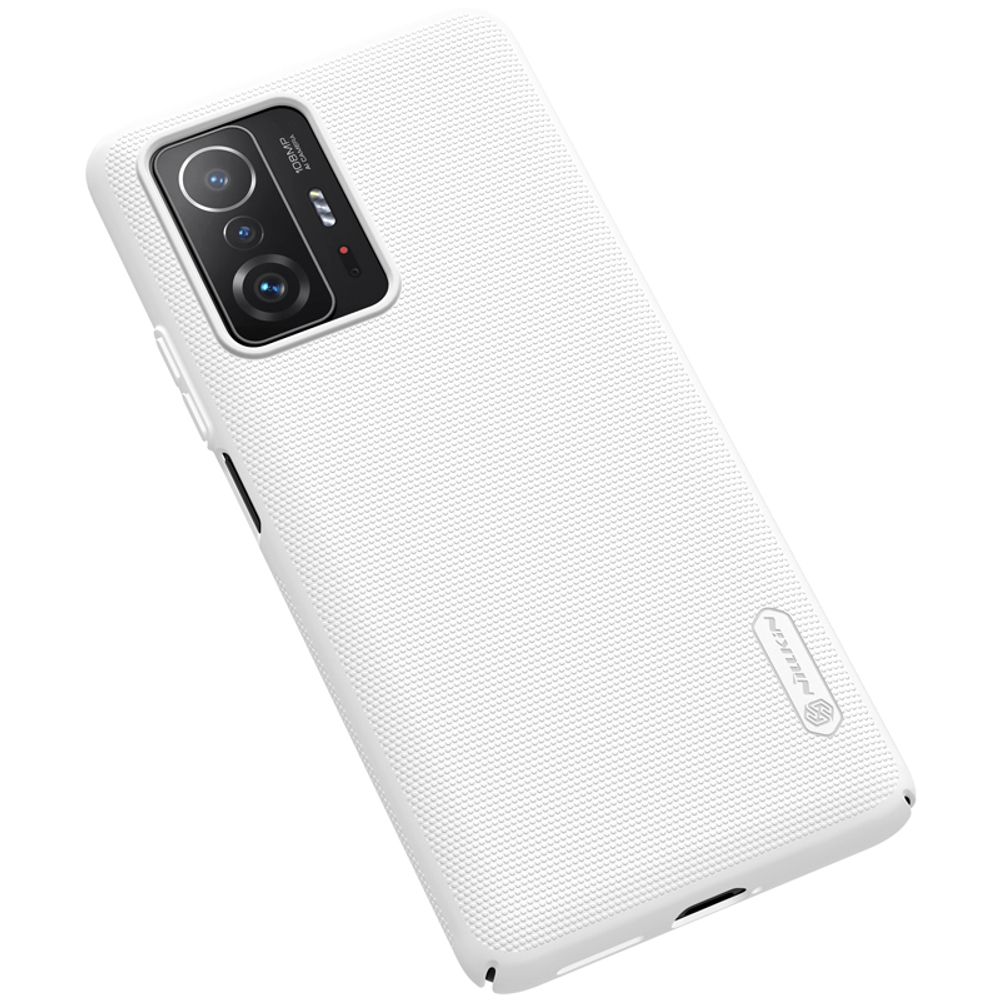 Жесткий чехол белого цвета от Nillkin серии Super Frosted Shield для смартфона Xiaomi 11T и 11T Pro