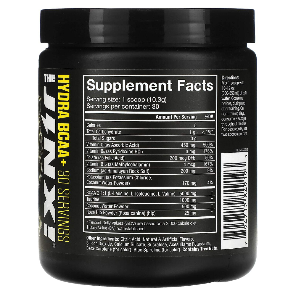 JNX Sports, The Jinx, Hydra BCAA+, лимон и лайм, 309 г (10,8 унции)
