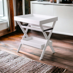 Складной деревянный столик, переносной, поднос, из массива сосны, для сада и дома, для рыбалки, в машину, белый