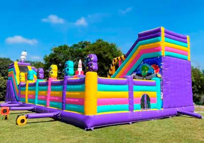 Коммерческий надувной батут «Космический калейдоскоп», размер 16*8,5*6 м