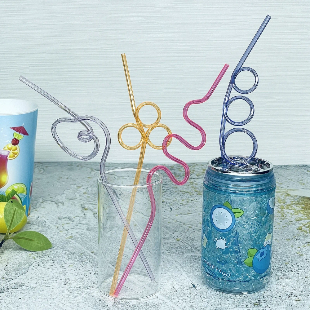 Трубочка для коктейля «Неоновый вихрь» (набор 4 шт), микс цветов