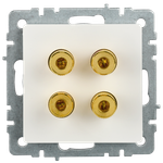 BRITE Аудиорозетка 4-местная РА10-БрБ белый IEK