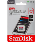 Карта памяти SanDisk microSDXC 256 ГБ Ultra Class 10, UHS-I, U1, A1 (150 Mb/s)