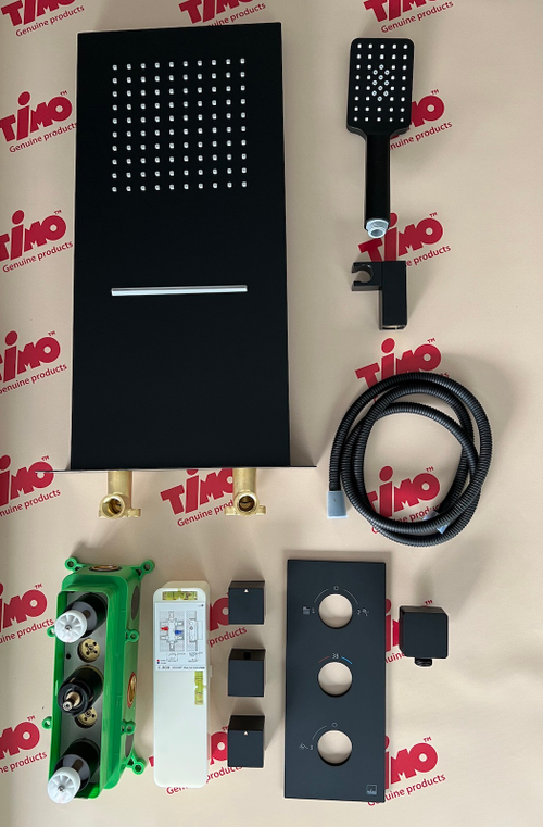 Душевая система встроенная с термостатом Timo Petruma SX-5039/03SM черный