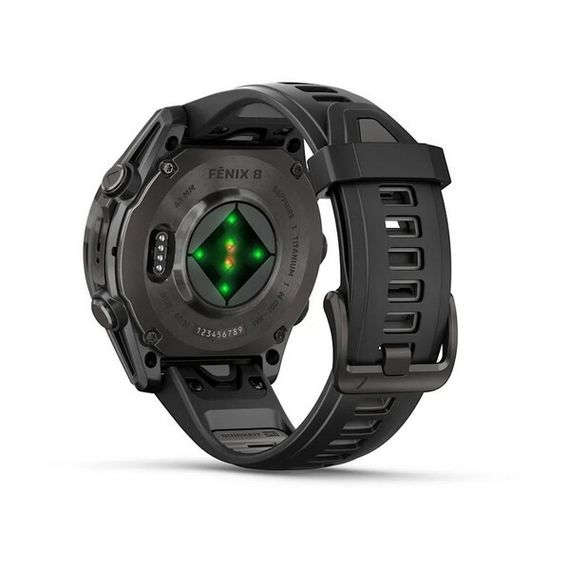 Garmin Fenix 8 AMOLED Sapphire 43 мм – с титановым DLC корпусом, пепельно-серый ремешок