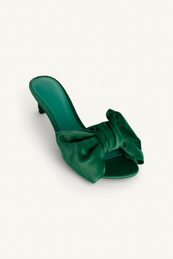 ZARA ТУФЛИ БЕЗ ЗАДНИКОВ - LIMITED EDITION, ЗЕЛЕНЫЙ